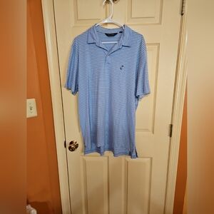 Mens Blue & White Polo Ralph Lauren Cattail Creek Country Club SS Polo Size XL
